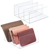 mDesign Juego de 2 Soportes para Carteras – Práctico Expositor de plástico para Bolsos de Mano- monederos- billeteros…